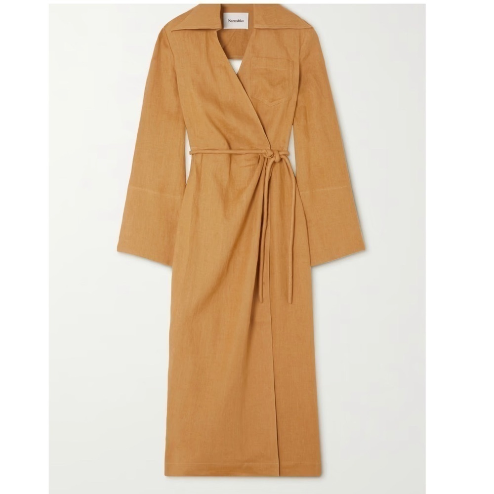 Nanushka  Farah Open-back  Wrap Midi Dress size M - Picture 4 of 11